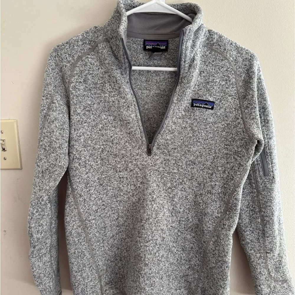 Patagonia Women's Better Sweater 1/4 Zip-Up Sweater in Light Gray Size XS